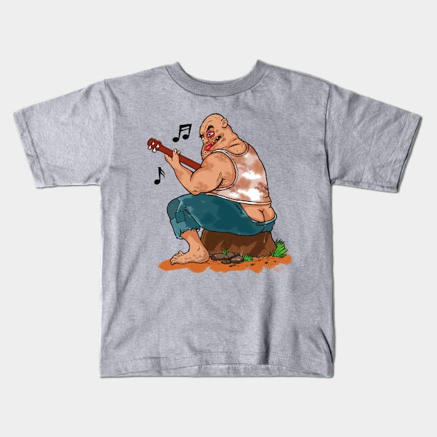 BANJO MAN Kids T-Shirt by Armadillo Hat